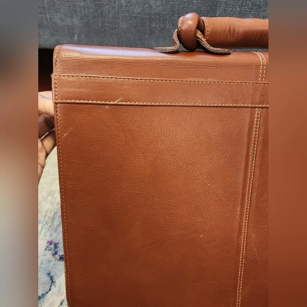 Vintage 1907 Brown 100% Leather Briefcase - Picture 12 of 15